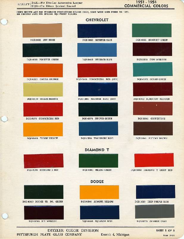1951_1954DitzlerPPG 1951-1954 Ditzler (PPG) Exterior Colors (non-enhanced image)