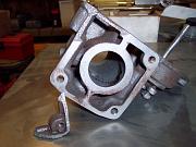 Top view of the heater box.  This surface mates with the intake manifold (above the heater box).  The carburetor 